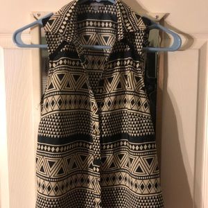 Collared button down top